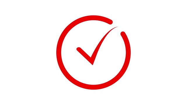Animated circle with check mark icon .check mar concept video
