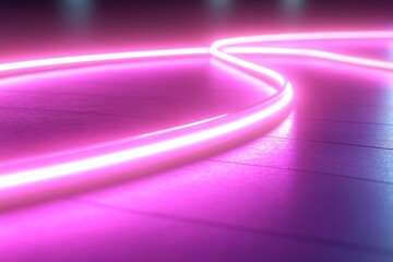 Pink neon light trail on floor