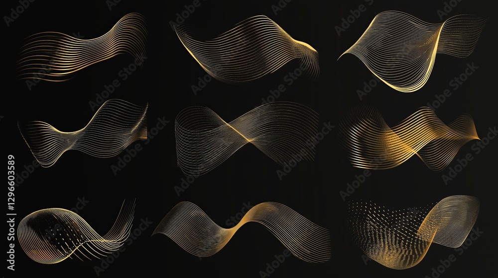 Poster A set of golden lines forming an elegant minimalist pattern.