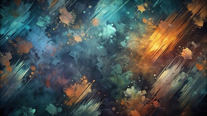 Dark splashes on a canvas with overlapping brushstrokes creating a textured, abstract background, mysterious