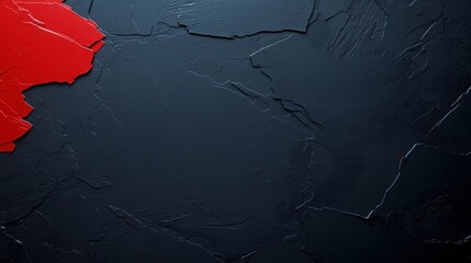 A red umbrella placed on a solid black background creating a striking visual contrast and focus on the umbrella