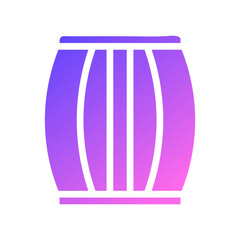 Stylized Barrel Illustration with Purple Gradient