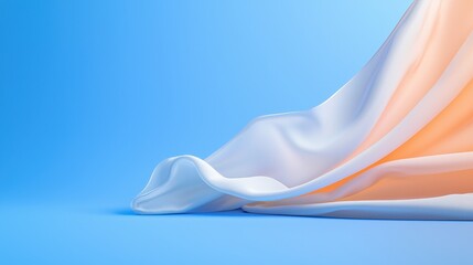 White and orange cloth fabric with texture ideal for textiles and fashion design projects