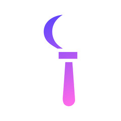 Simple Icon of Moon Sickle with Purple Gradient