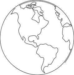 Map of the world on globe