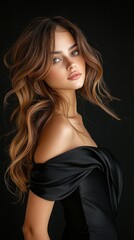 Naklejka premium A woman with long brown hair