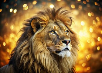 Majestic Lion of Judah with Bokeh Background - Spiritual Symbol