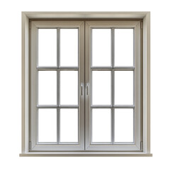 Double pane window in modern design isolated on transparent background, PNG