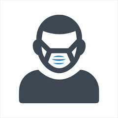 Wear a face mask or face covering icon. Face mask icon