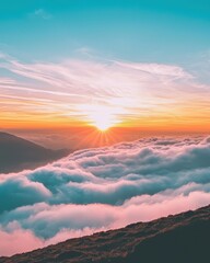 sunset in the mountains