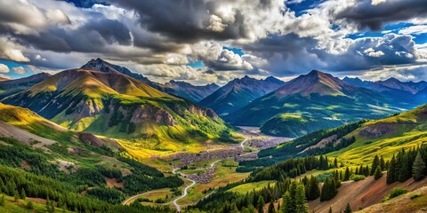 Majestic Mountain Vista: Silverton Overlook Scenic Panorama