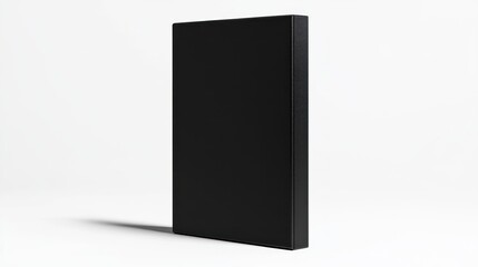 Standing black book on white