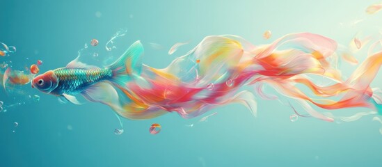 Fototapeta premium Surreal Colorful Fish in Abstract Water