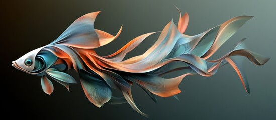 Obraz premium Abstract Artistic Fish: A Symphony of Color and Form