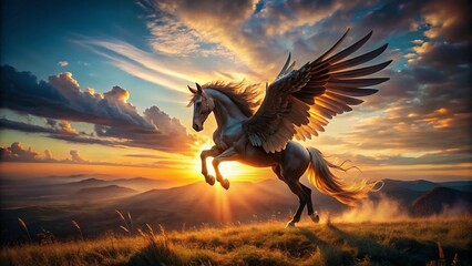 Majestic Silhouette of a Horse Soaring Through the Sky - Epic Macro Photography