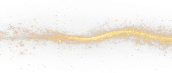 Golden Sparkle Burst trails isolate on Transparent Background, cutout, png