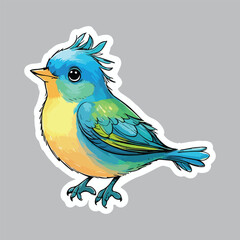 bird sticker , bird flat vector design , bird sticker for kids and designer , 
