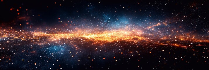 
A burst of colored lights creating the effect of outer space.

