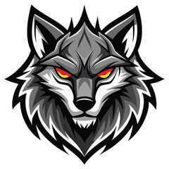 a powerful wolf head with sleek sharp edges illustration design
