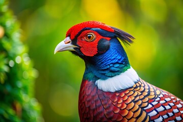 Majestic White-Eared Pheasant Side Profile - High-Resolution Wildlife Stock Photo