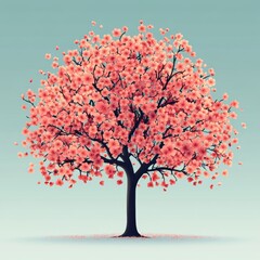 Obraz premium branch red twig pink woody plant blossom graphics apples prunus geraniums