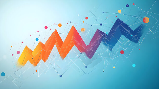 geometric shapes forming a visualization of corporate success and growth 