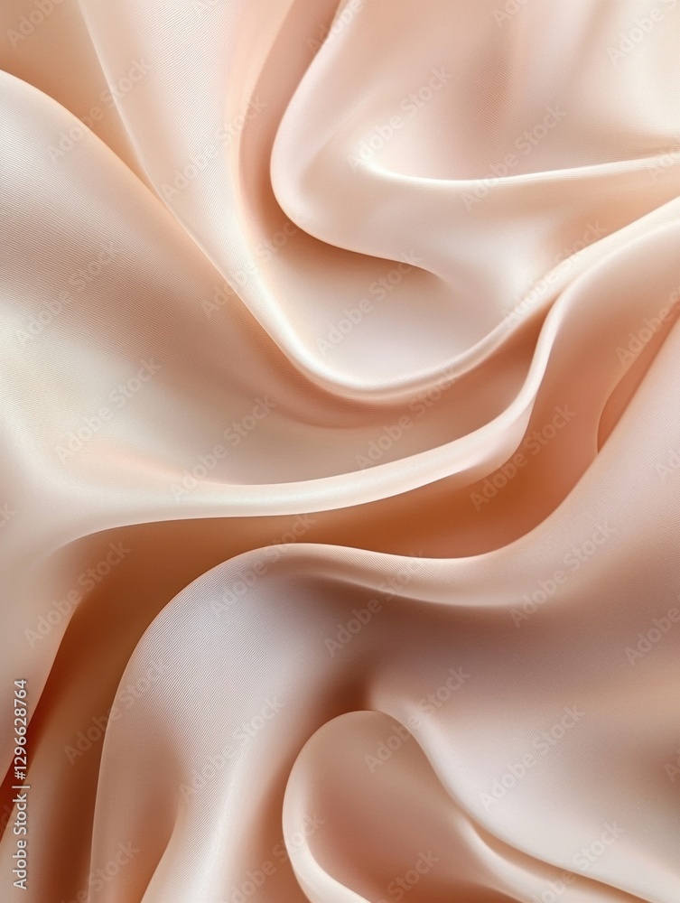 Aufkleber Elegant satin fabric draped in soft folds showcasing delicate texture and subtle sheen. Generative AI