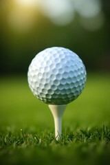 Golf clubs and golf balls on a green lawn