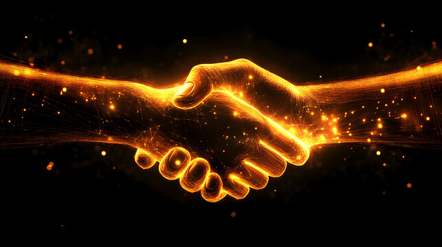 representation of teamwork with interwoven light beams symbolizing collaboration 