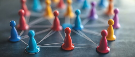 Colorful figures representing organizational structure