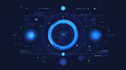 Fototapeta premium Futuristic digital interface display