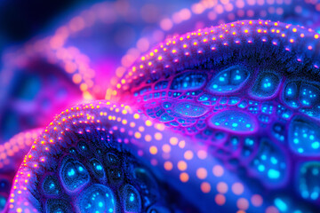 Fototapeta premium Abstract Neon Bioluminescent Organic Texture