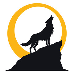 Design sticker design illustration of a fox silhouette