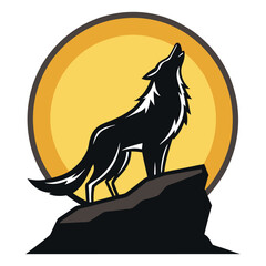 Design sticker design illustration of a fox silhouette