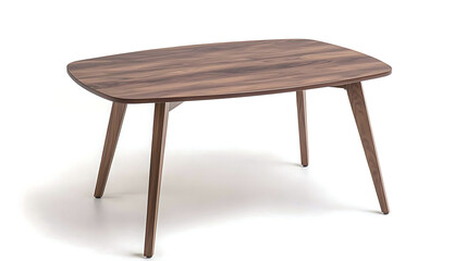 A wooden table with a brown top and legs