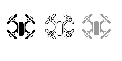 Obraz premium Drone icon template in black flat design on white background, drone symbol vector sign isolated on white background illustration for graphic and web design