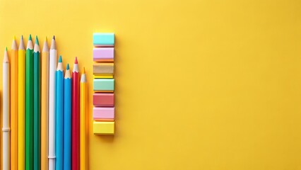 Minimalist Back to School Flyer Layout with Pencils and Erasers, learning, back to school