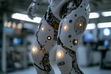 Advanced humanoid robot with mechanical joints and AI technology