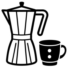 coffee cup and teapot