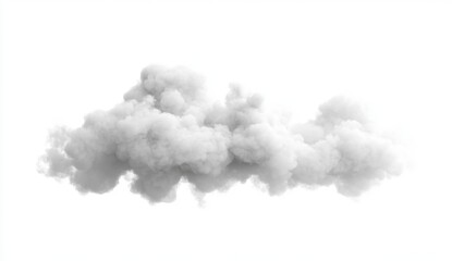 Soft Gray Cloud Isolated on White Background for Design Use