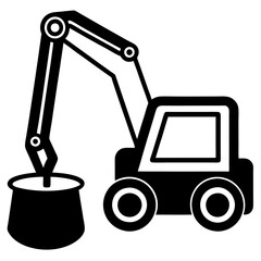 excavator and bucket