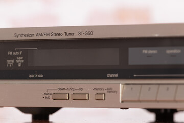 Close-Up View of a Vintage Radio Preset Station Panel