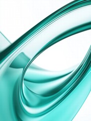 green glass and Liquid matte abstract wave. 3d rendering illustratiuon.