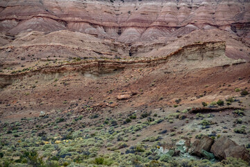 Rocky plateau landscape, los altares town, chubut argentina