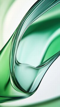 green glass and Liquid matte abstract wave. 3d rendering illustratiuon.