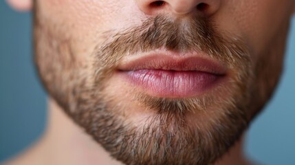 Obraz premium Cosmetology treatment for male grooming focusing on beard care and skin treatment