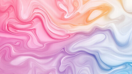 Rainbow colored marble background, colorful wavy lines on marbled stone