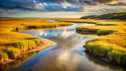 Minimalist Muddy Creek River, Chatham Cape Cod: Serene Landscape Photography