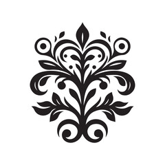Creative Ornament Design Silhouette Vector Art | Decorative Vintage & Floral Pattern