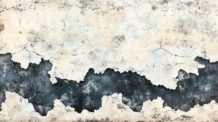 Obraz premium Wall decorated with black and white paint showcasing artistic expression and modern aesthetics